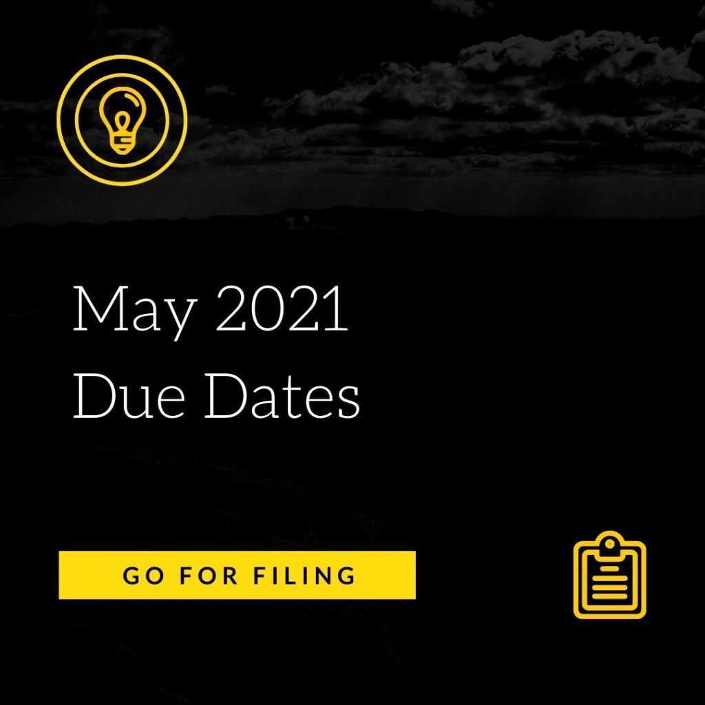 May 2021 Due Dates