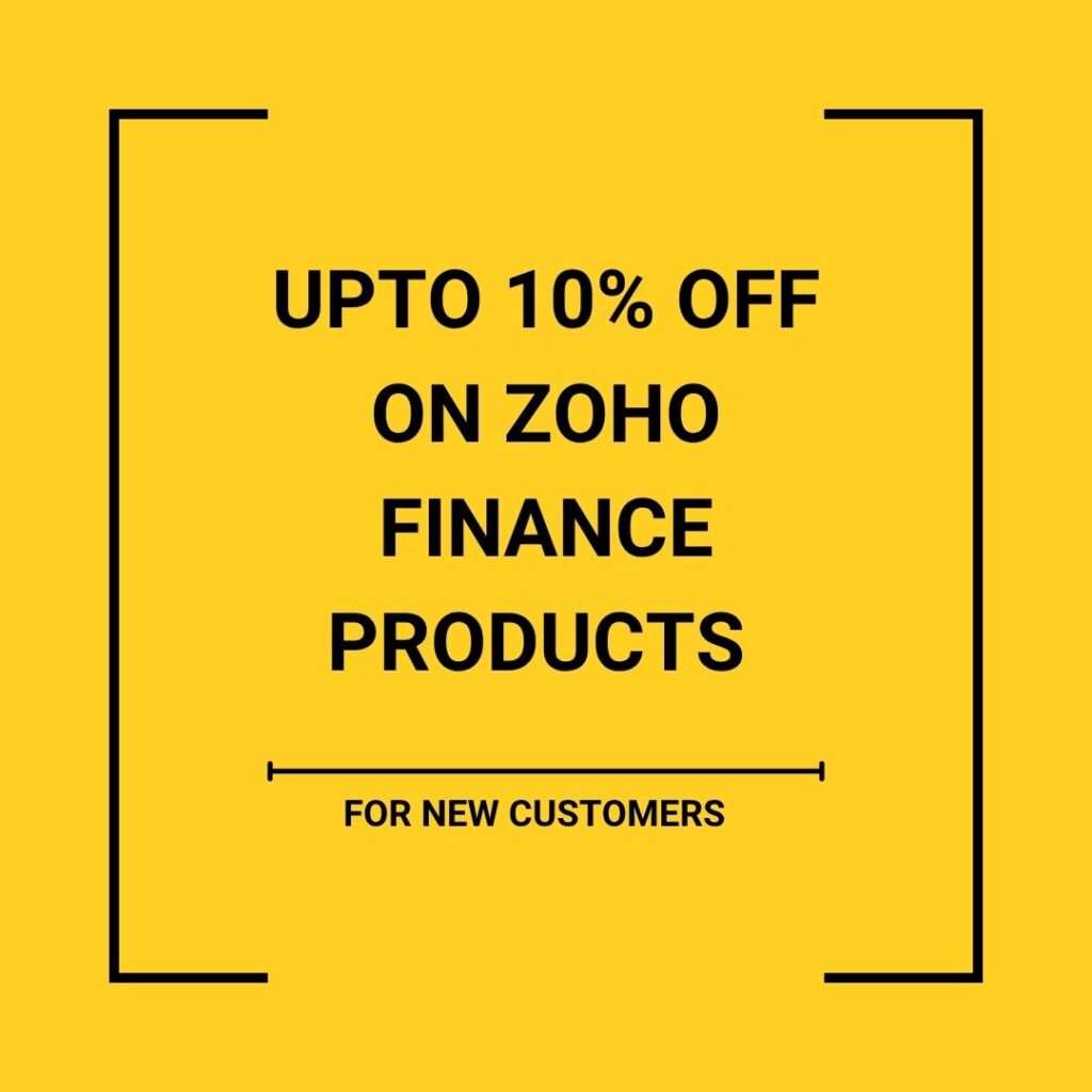 Upto 10% off on zoho finance products