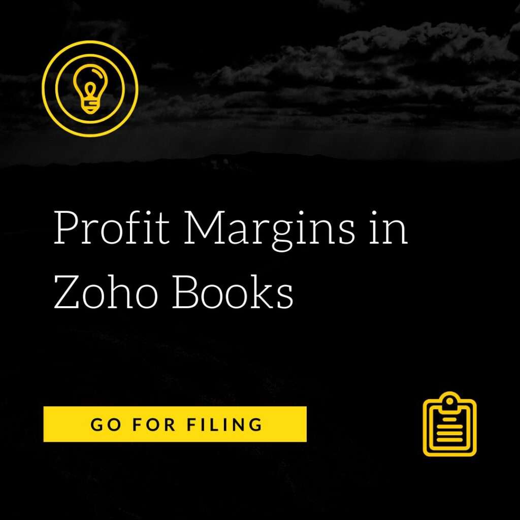 Zoho Books profit margin feature