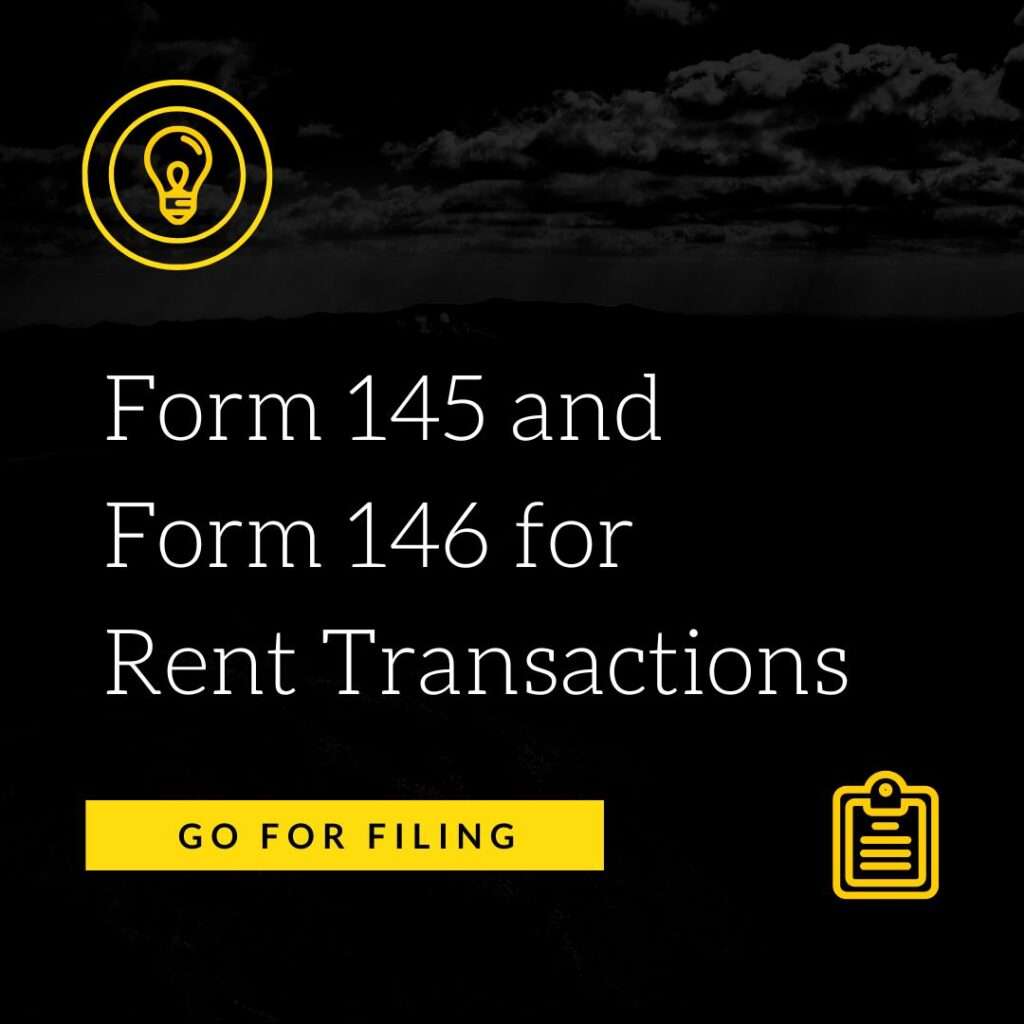 Form 145 and Form 146 for Rent