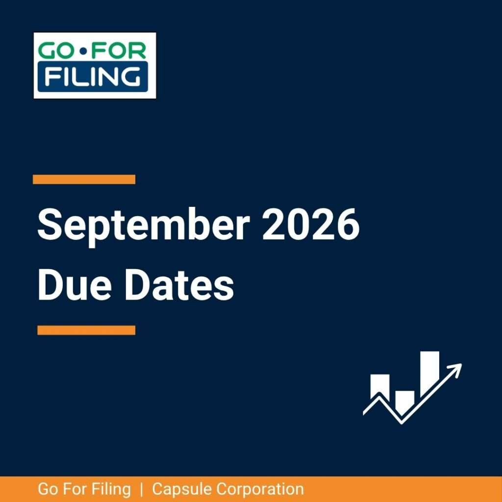 September 2026 Due Dates